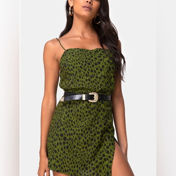 Slip Dress In Cheetah Print - Picture 1 of 6